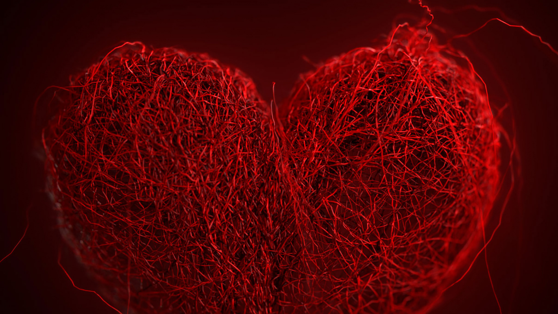 Valentines Tag, Herzen, Liebe, Organ, Fraktale Kunst. Wallpaper in 1920x1080 Resolution