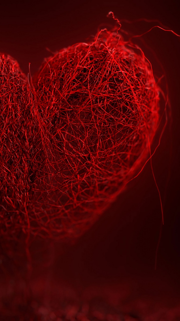 Valentines Tag, Herzen, Liebe, Organ, Fraktale Kunst. Wallpaper in 720x1280 Resolution