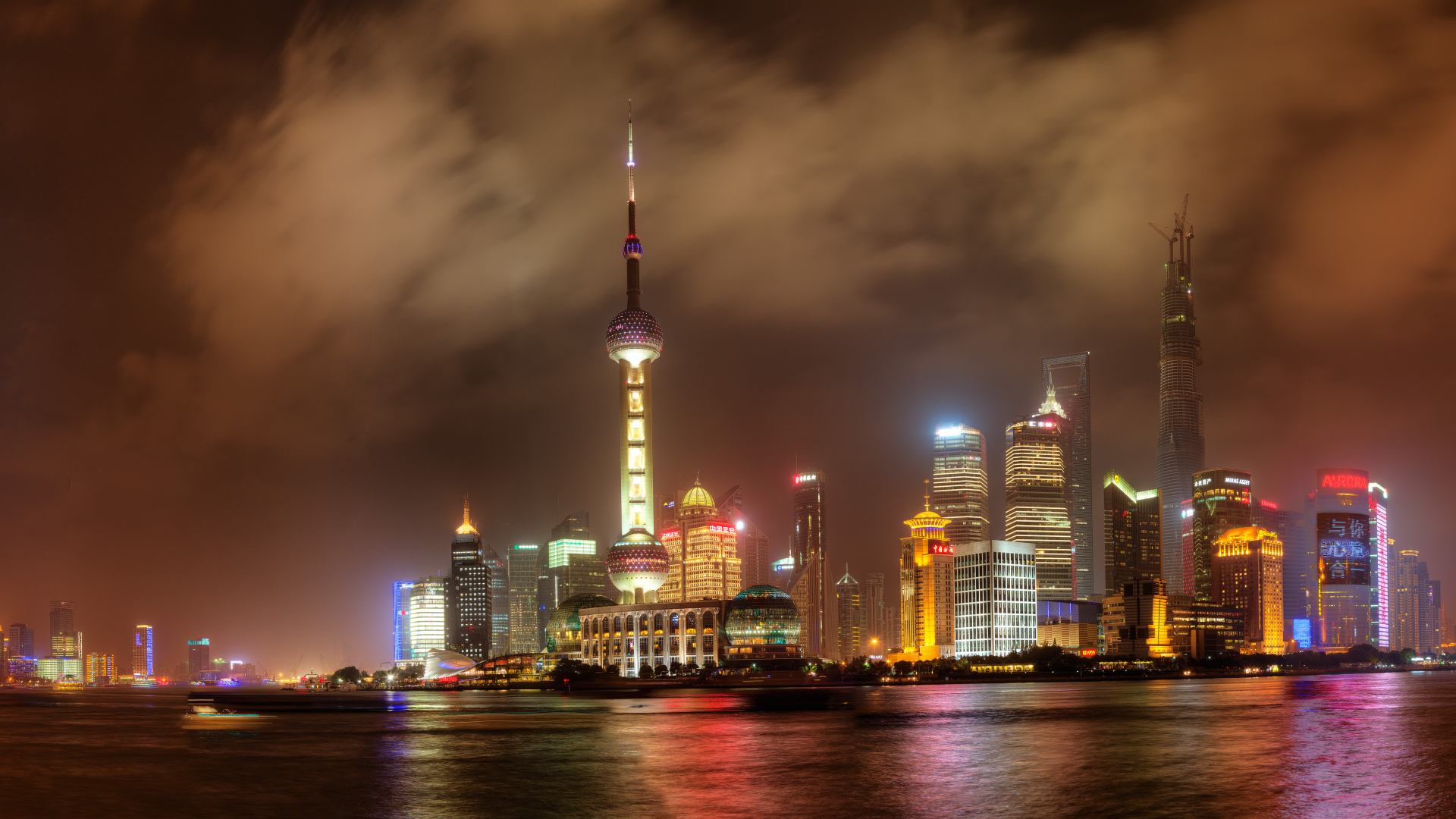 Skyline Der Stadt Bei Nacht Night. Wallpaper in 1920x1080 Resolution