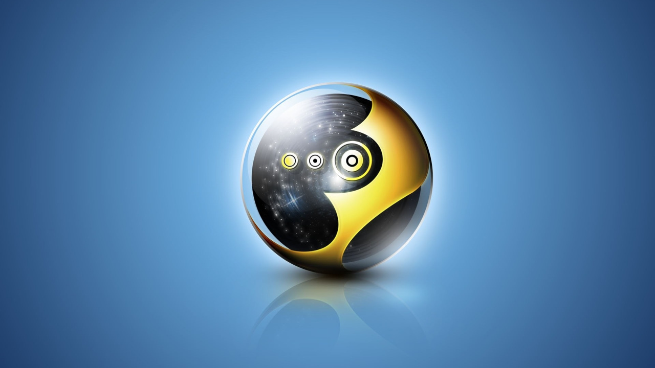 Blauer Und Gelber Runder Ball. Wallpaper in 1280x720 Resolution