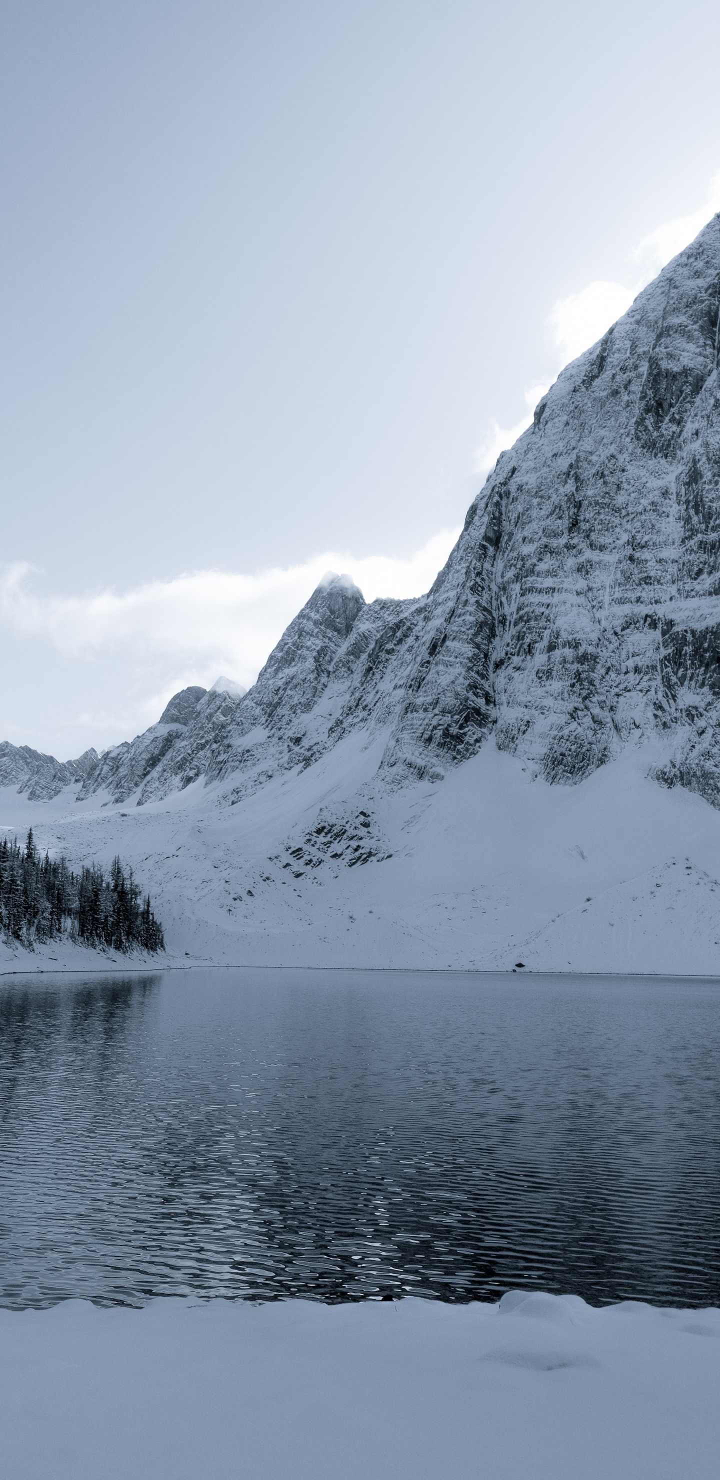 Schnee, Bergigen Landschaftsformen, Gletscher-landform, Winter, Wasser. Wallpaper in 1440x2960 Resolution