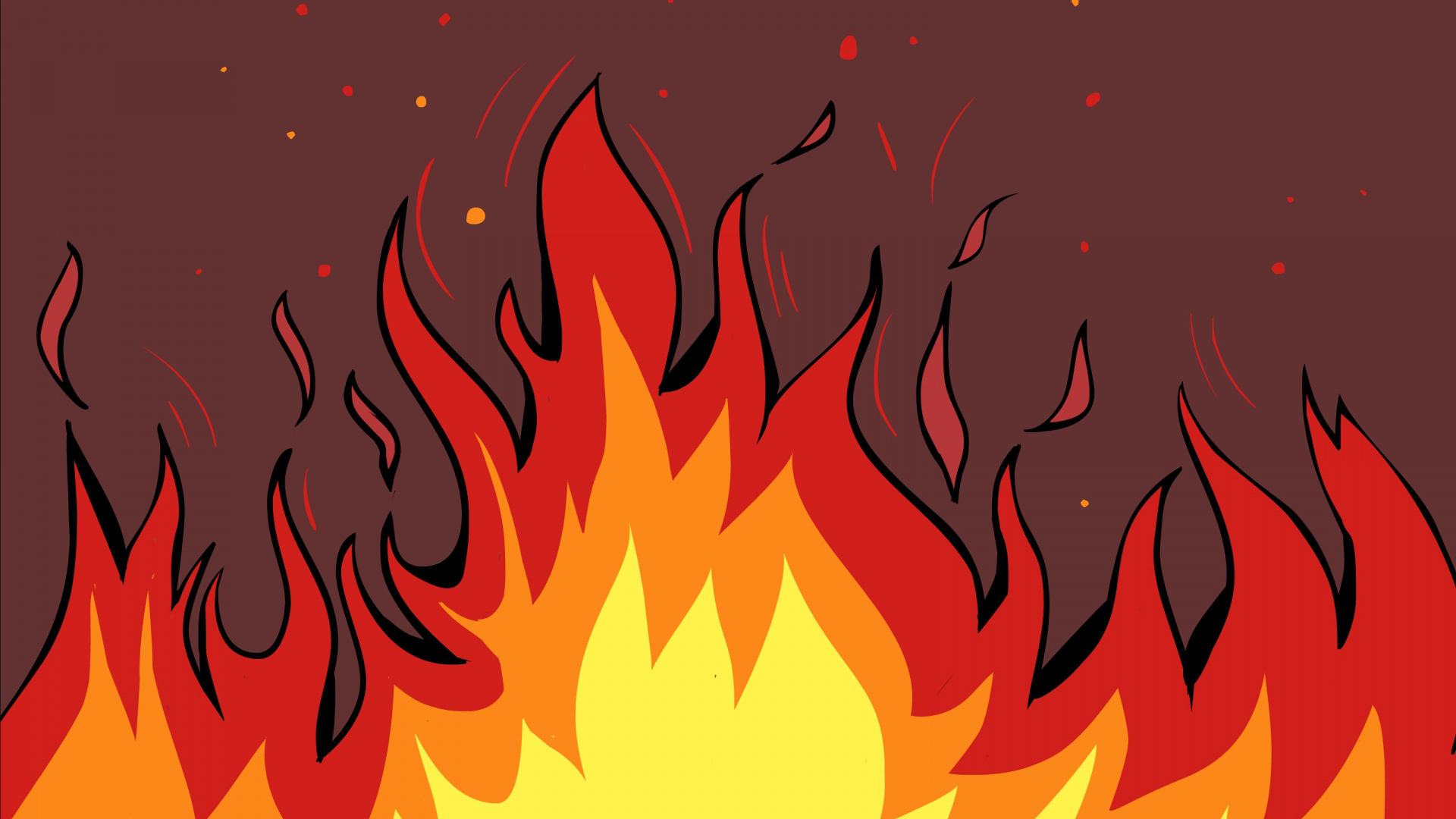 Rote Und Gelbe Flammenillustration. Wallpaper in 1920x1080 Resolution