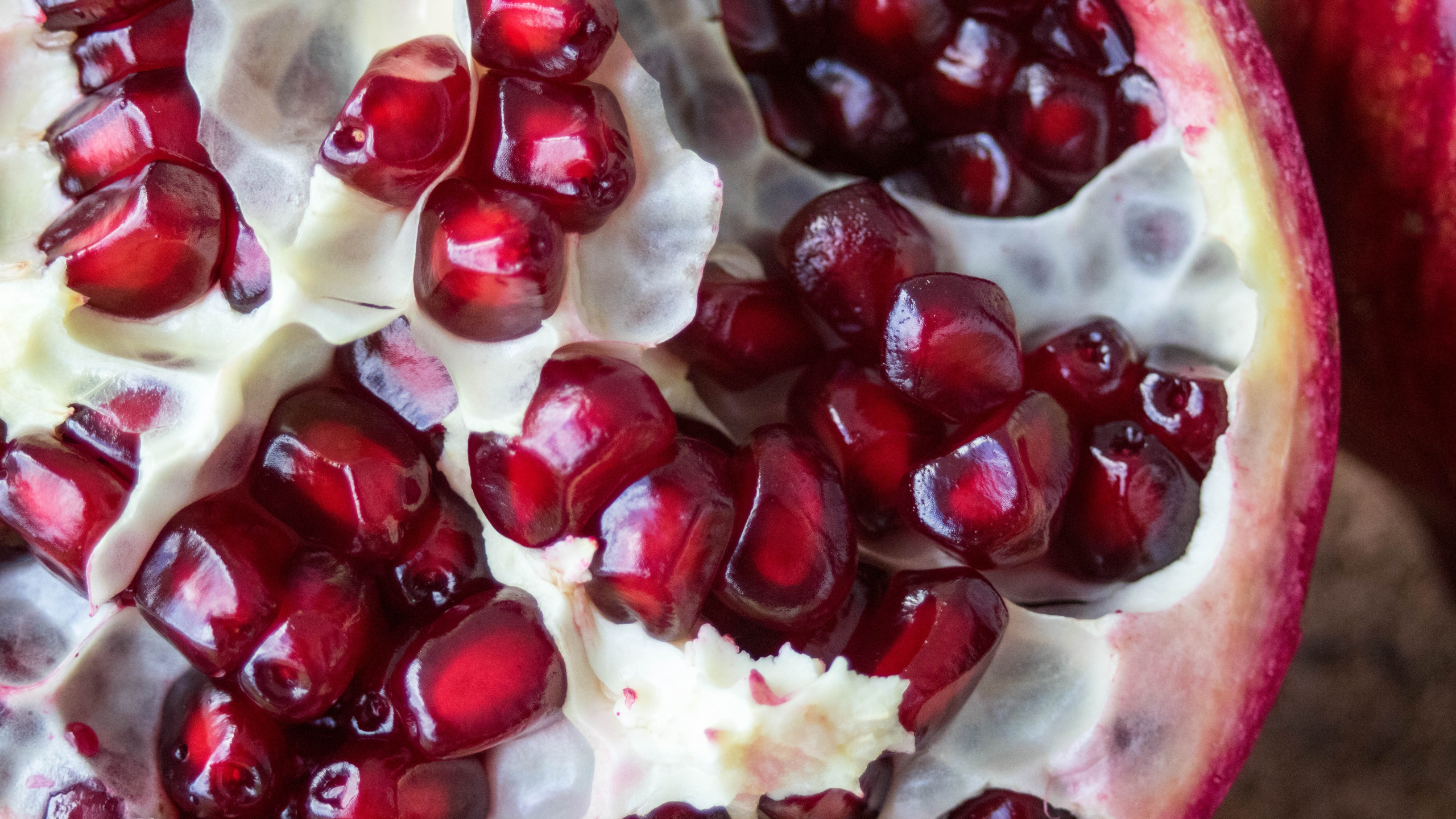 Red and White Round Fruits. Wallpaper in 2560x1440 Resolution