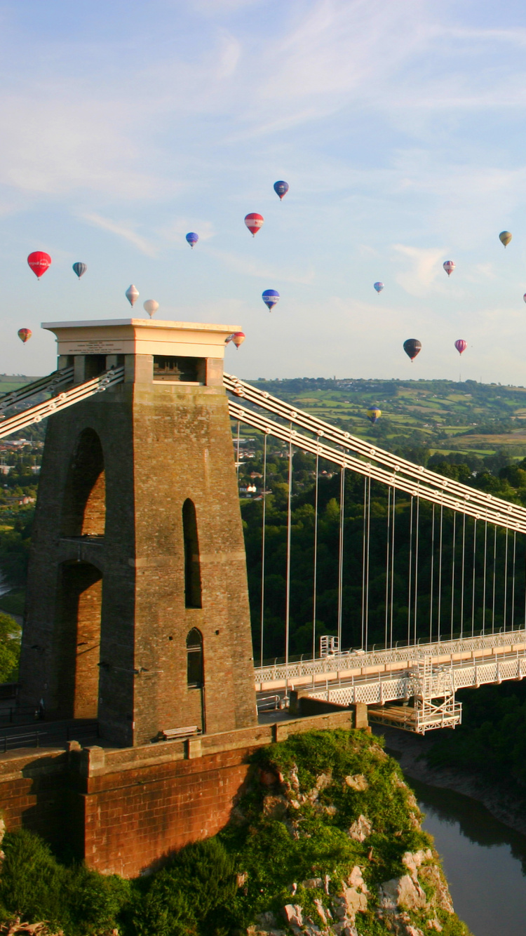 Vögel, Die Tagsüber Über Die Brücke Über Den Fluss Fliegen. Wallpaper in 750x1334 Resolution