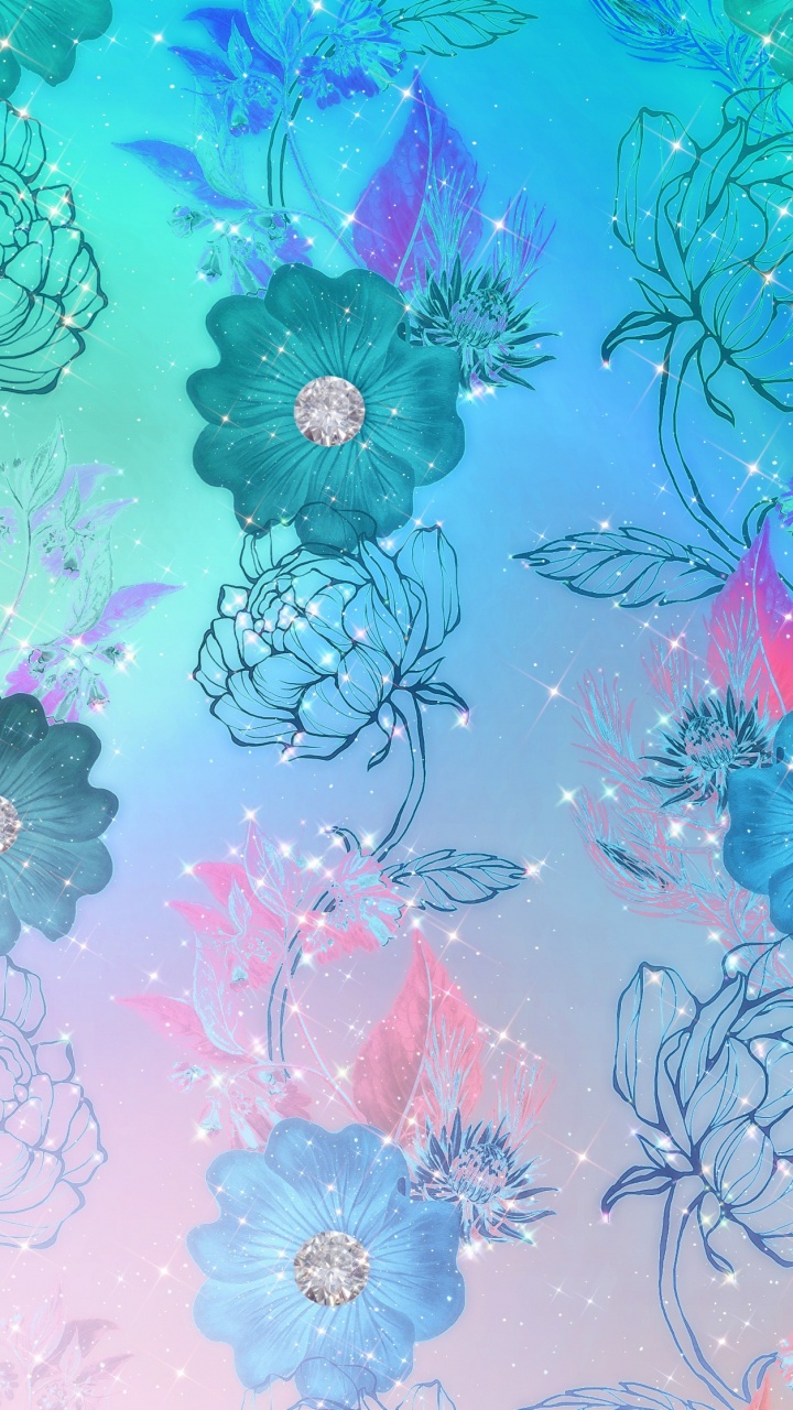Flora, Azure, Azul, la Botánica, Textil. Wallpaper in 720x1280 Resolution