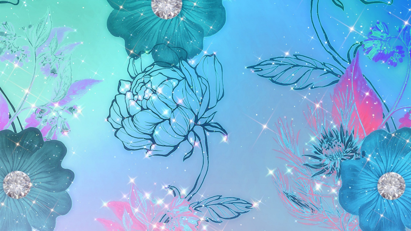 Flora, Azure, Blue, Botany, Textile. Wallpaper in 1366x768 Resolution