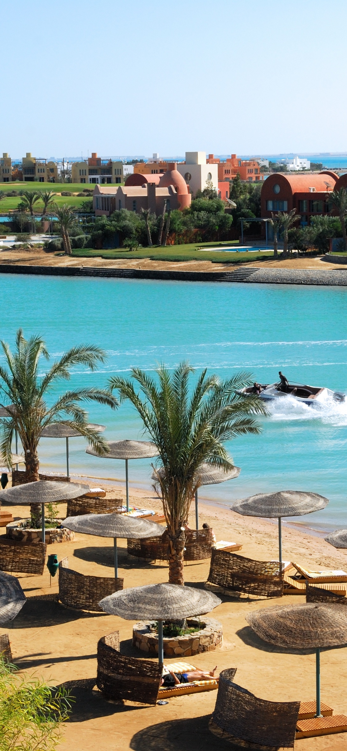 度假村, 度假, 旅游业, 海岸, 大海 壁纸 1125x2436 允许