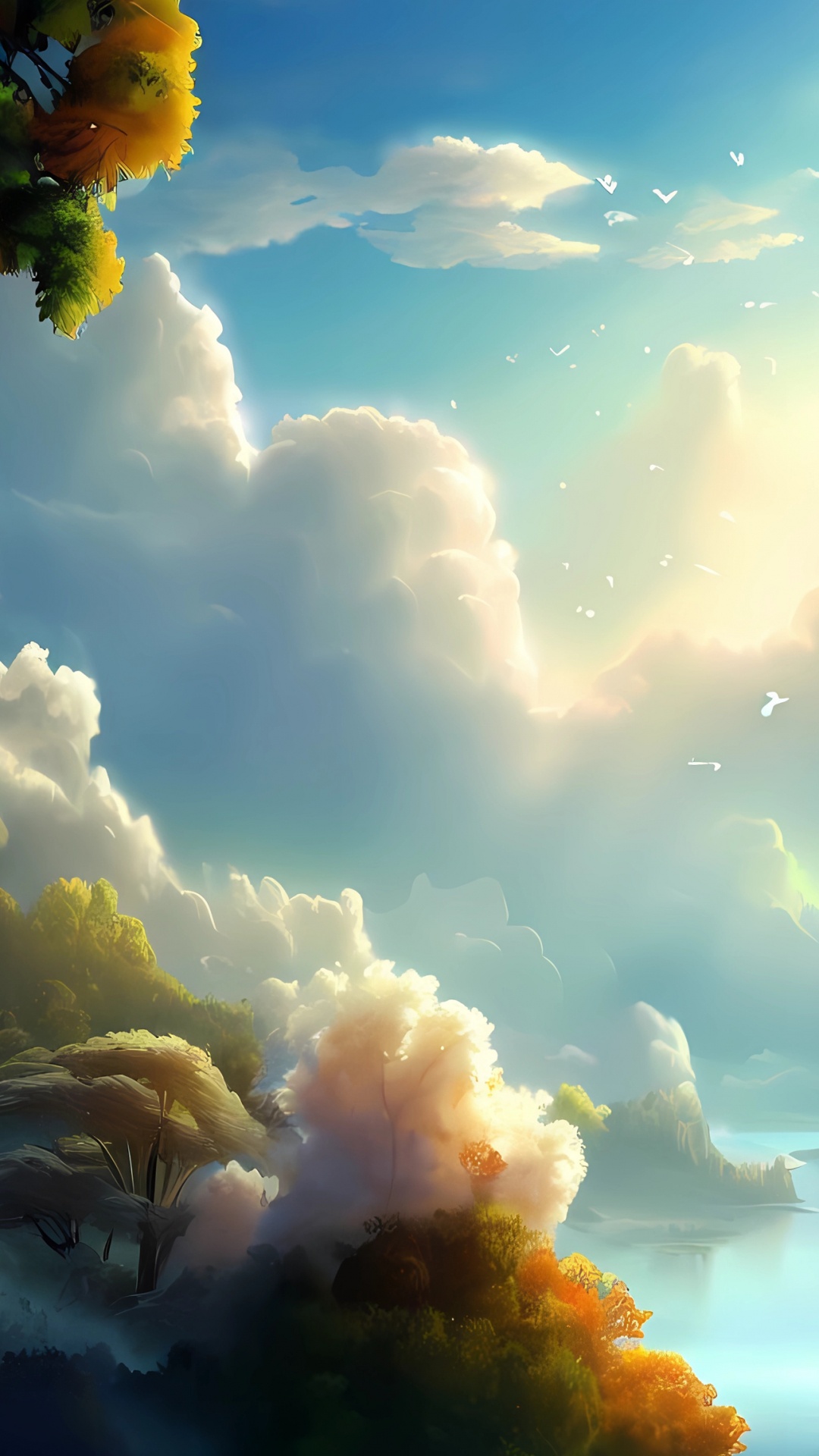 Sunlight, Visual Arts, Painting, Cloud, Atmosphere. Wallpaper in 1080x1920 Resolution