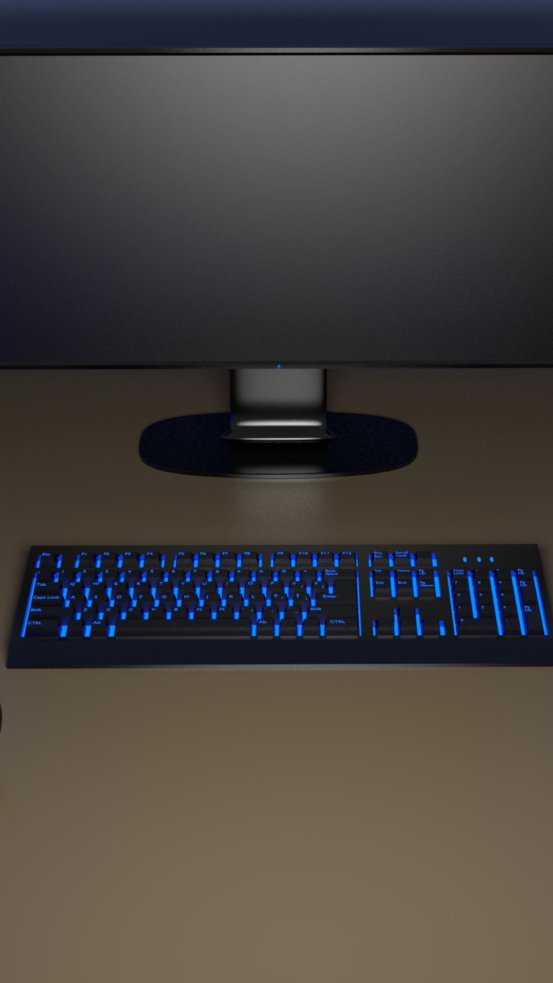 Black Flat Screen Computer Monitor and Black Computer Keyboard. Wallpaper in 1080x1920 Resolution