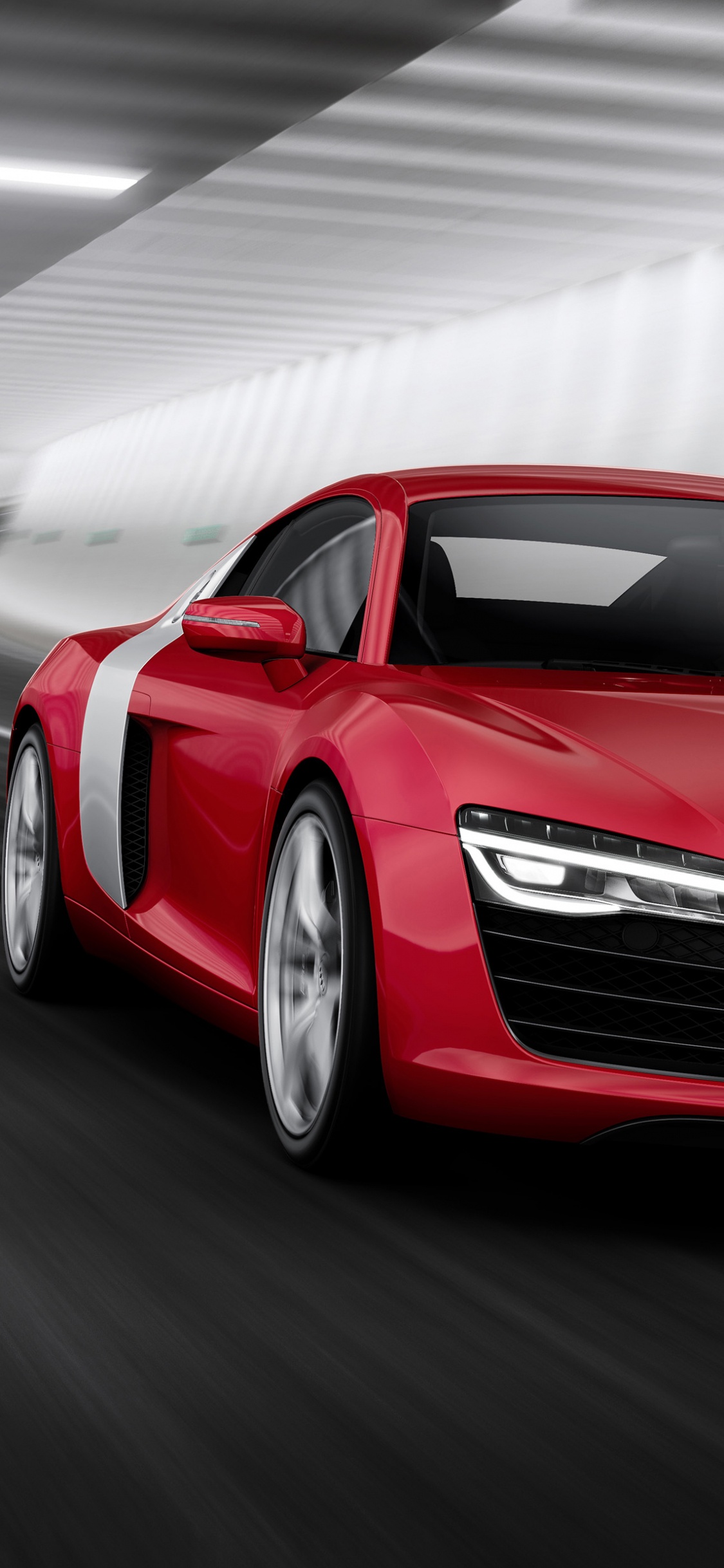 Red Audi r 8 on Road. Wallpaper in 1125x2436 Resolution