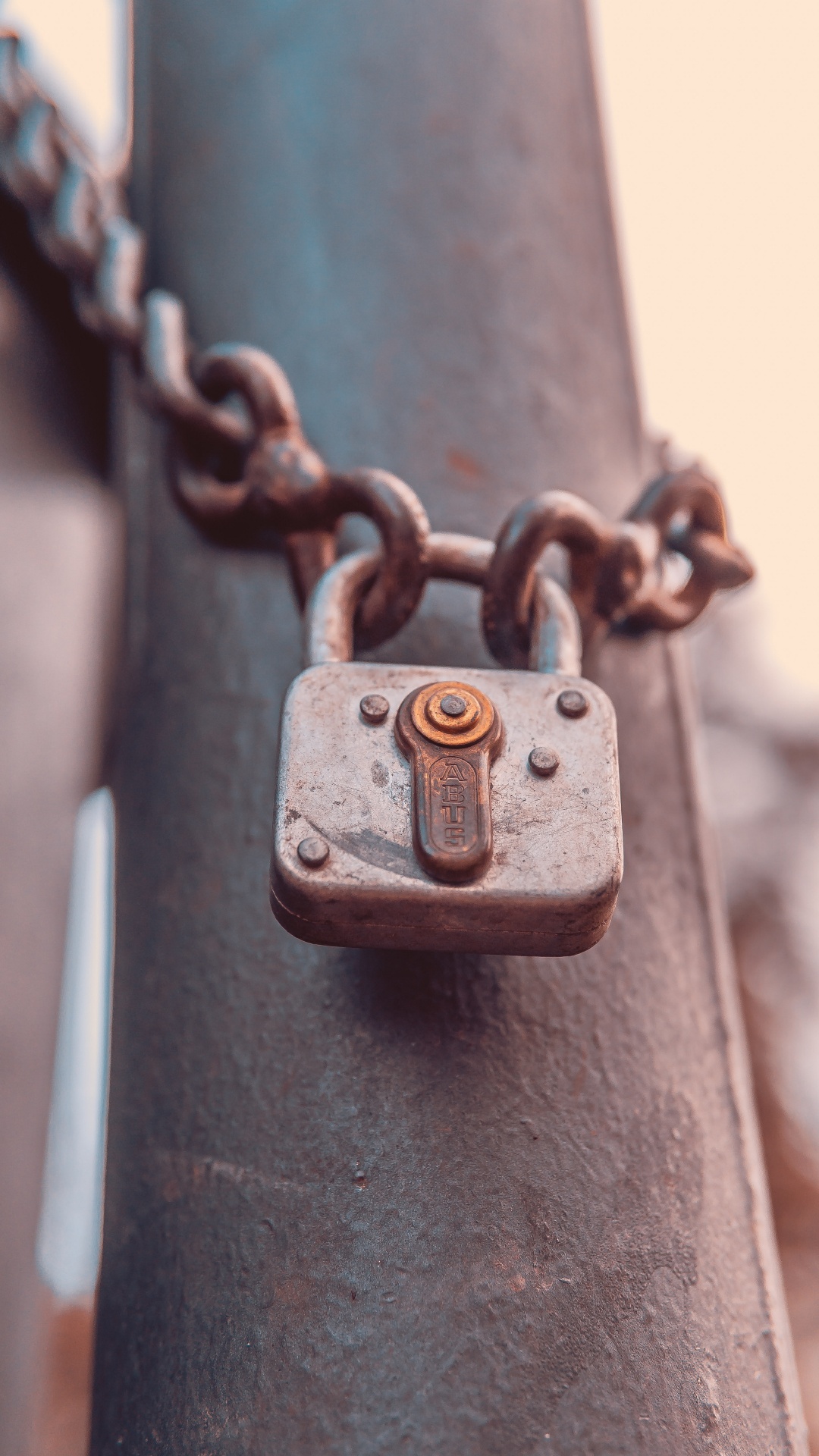 Cadenas Marron Sur Barre de Métal Noir. Wallpaper in 1080x1920 Resolution