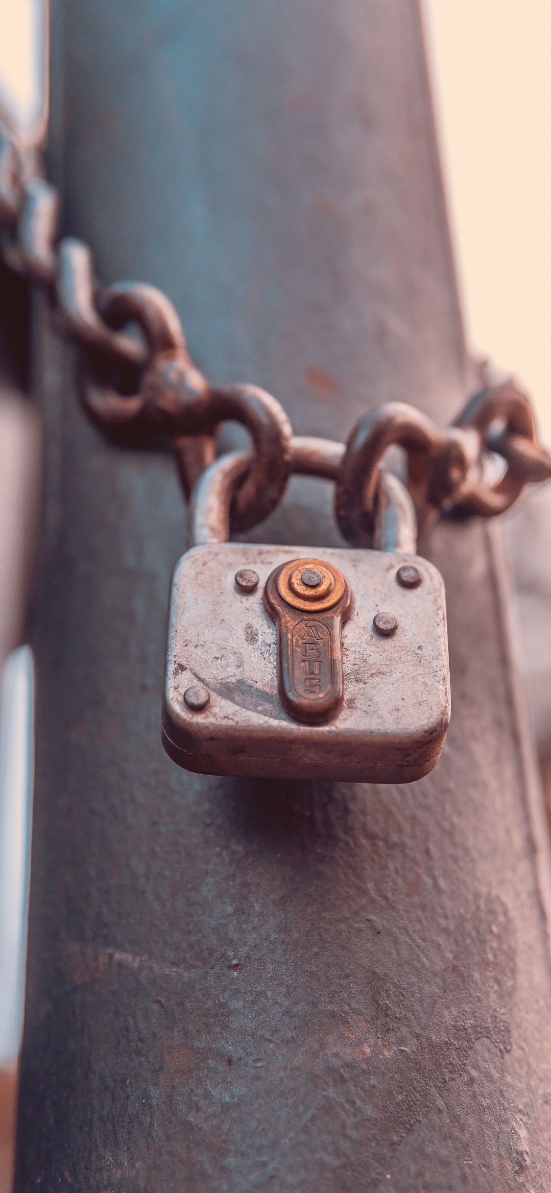 Cadenas Marron Sur Barre de Métal Noir. Wallpaper in 1125x2436 Resolution