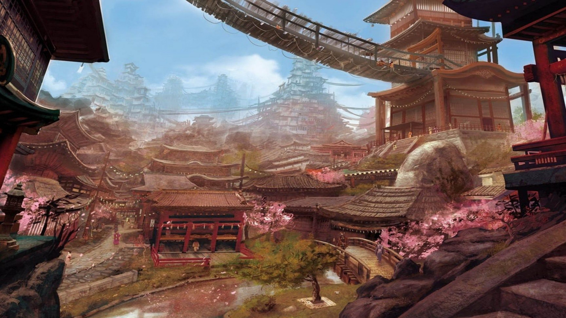 日本, 日本建筑, 电脑游戏, 旅游景点, 历史站 壁纸 1920x1080 允许