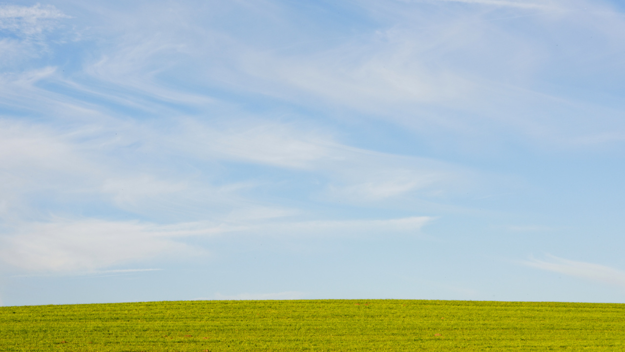 Plain, Crop, Cumulus, Sky, Blue. Wallpaper in 1280x720 Resolution