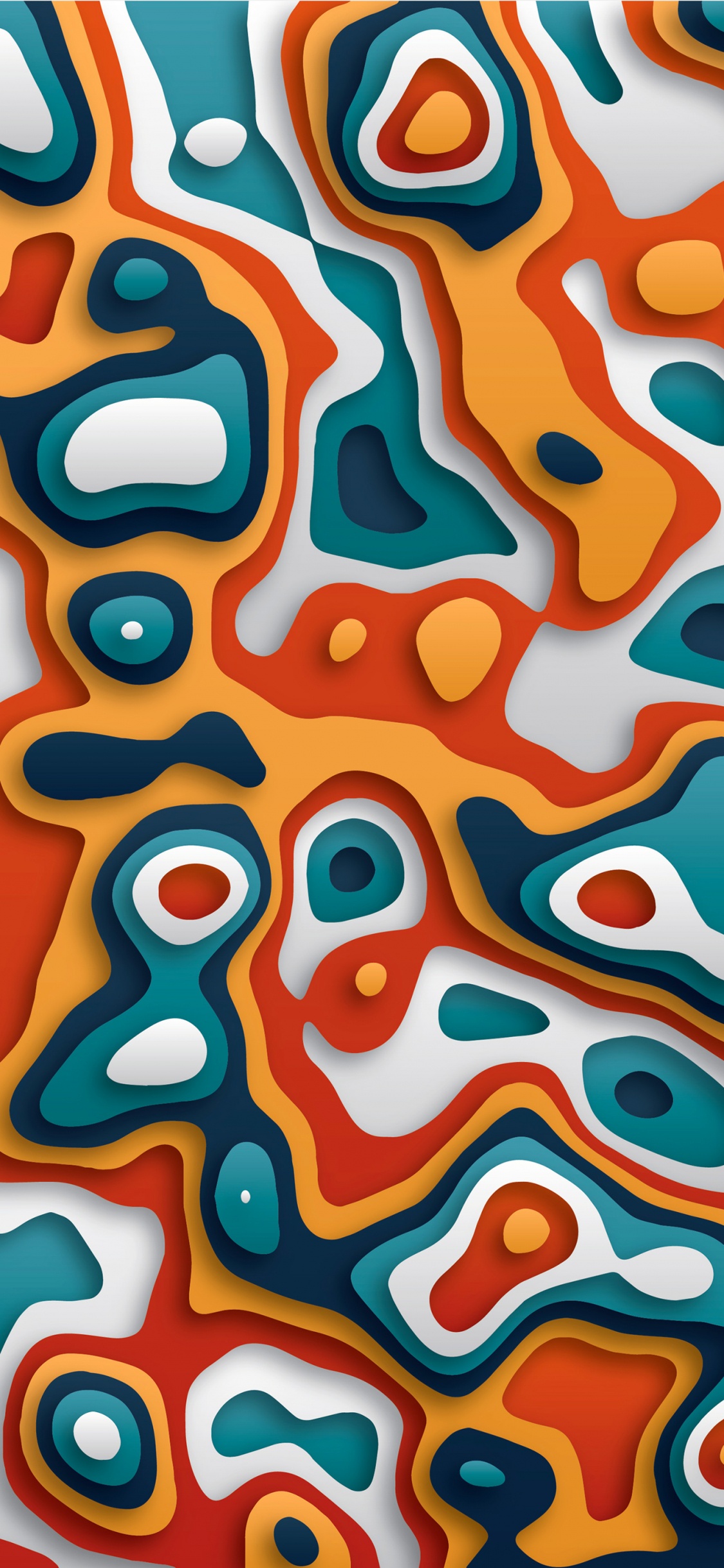 IOS, Apple, Textile, Orange, Aqua. Wallpaper in 1125x2436 Resolution