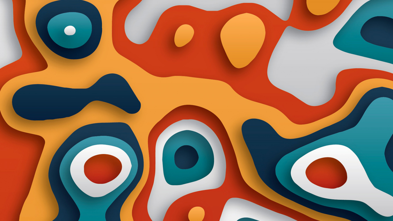 Ios, Apples, Textile, Orange, Aqua. Wallpaper in 1366x768 Resolution