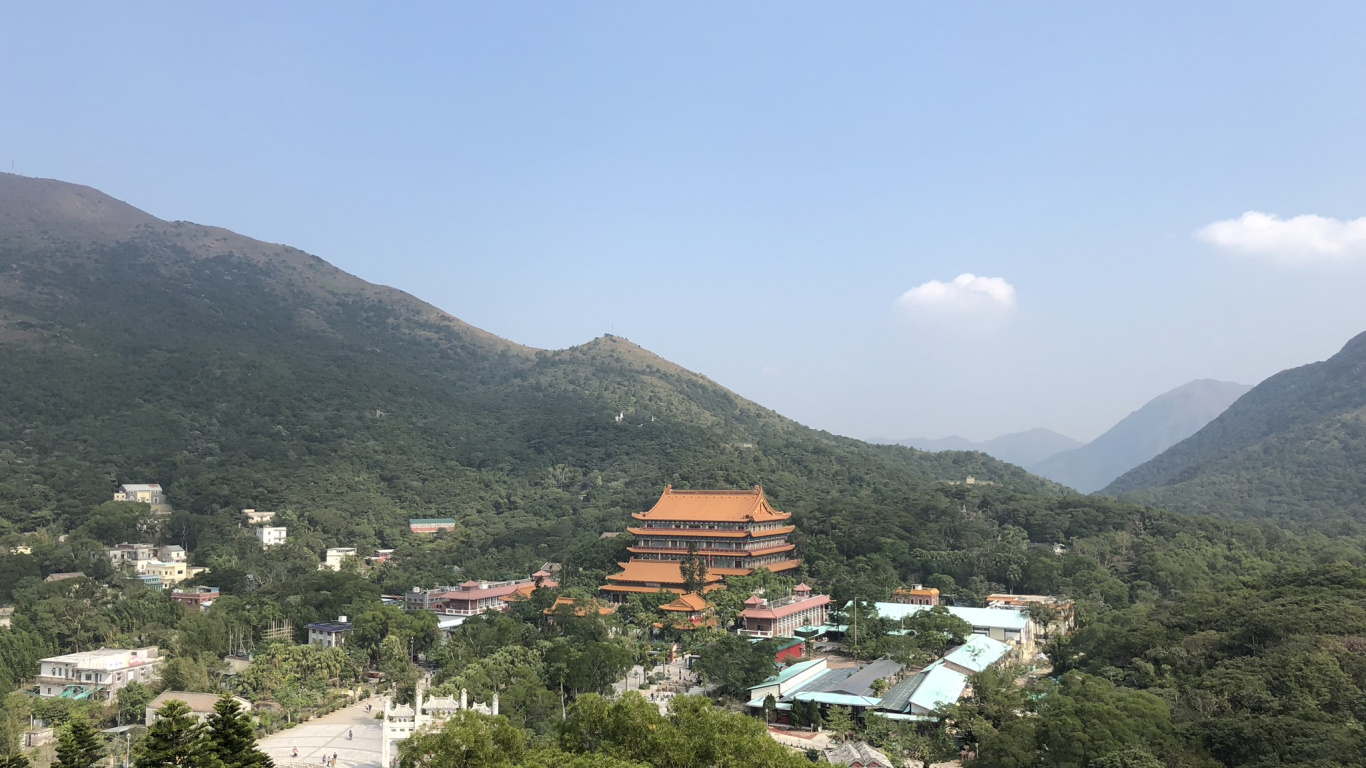 Mountain Village, Mount Scenery, Mountain Range, Mountainous Landforms, Vegetation. Wallpaper in 1366x768 Resolution