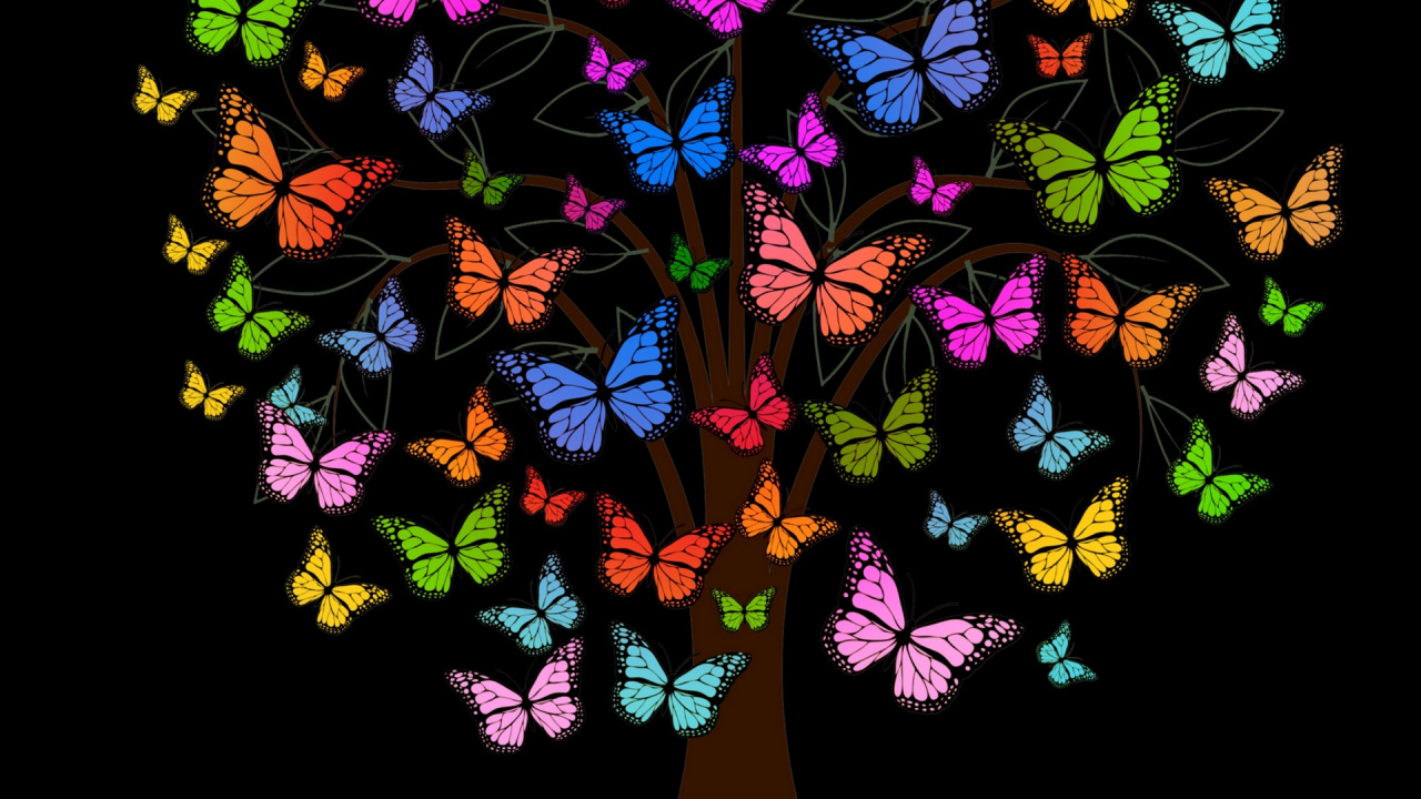 飞蛾和蝴蝶, 创造性的艺术, 帝王蝶, 昆虫, 艺术 壁纸 1280x720 允许
