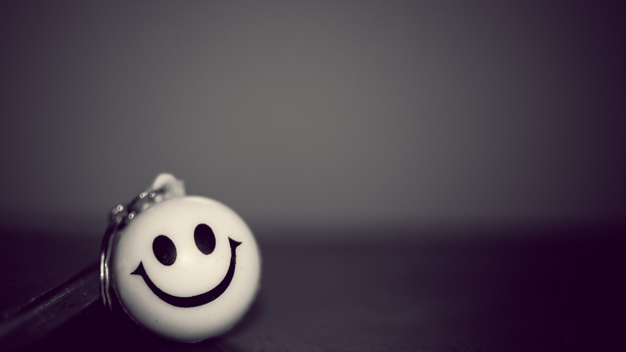 Emoticon Smiley Blanco y Negro. Wallpaper in 1280x720 Resolution