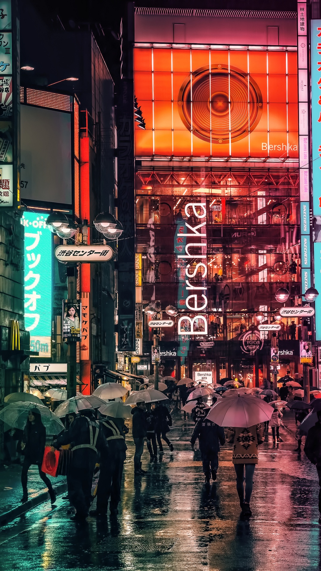 People Walking on Street During Night Time. Wallpaper in 1080x1920 Resolution