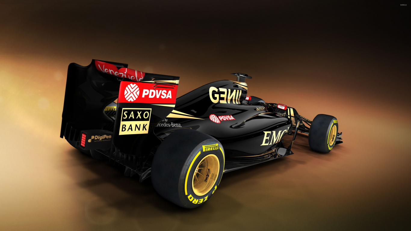 Black and Red f 1 Car. Wallpaper in 1366x768 Resolution