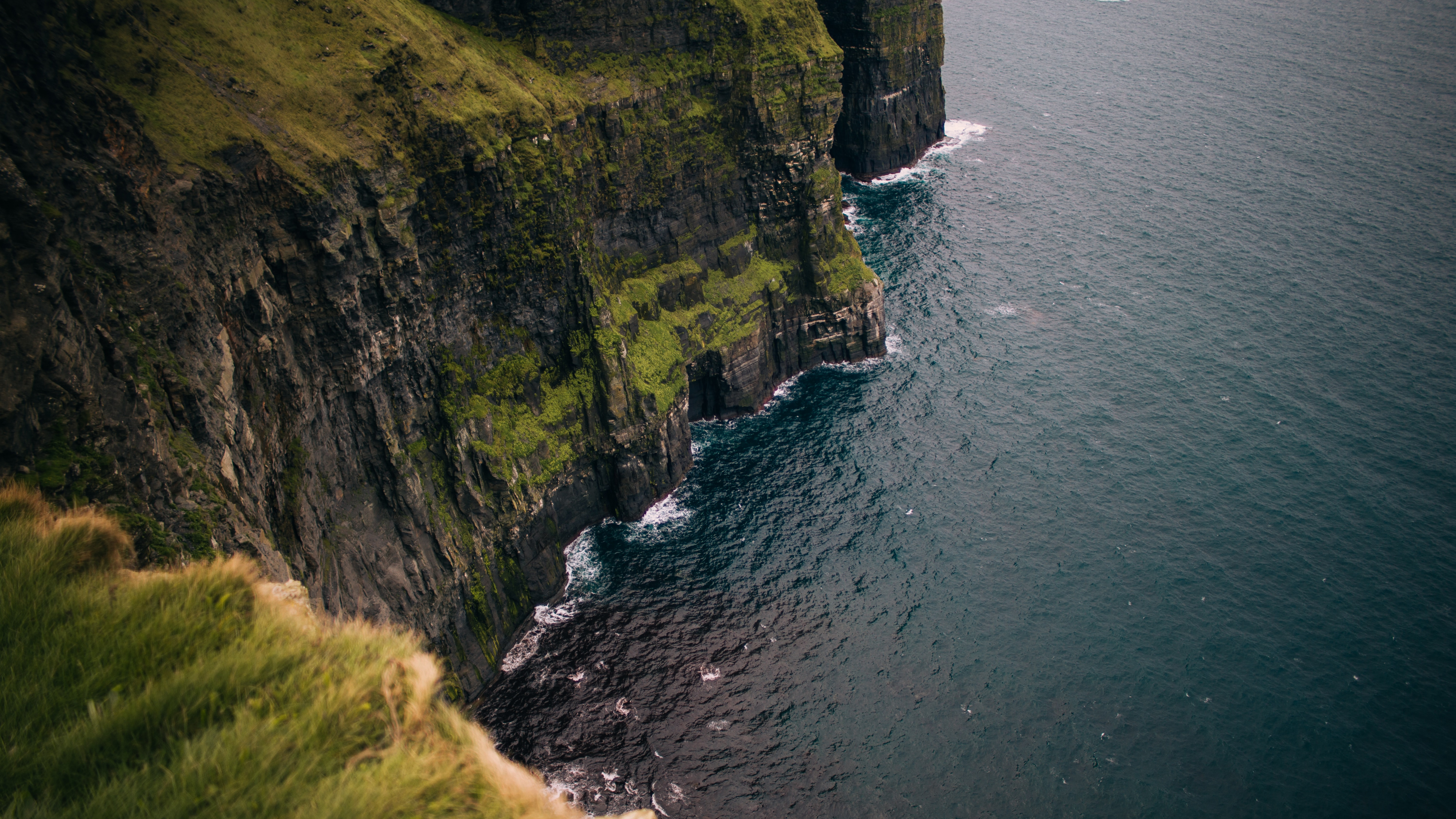 Costa, Acantilados de Moher, Doolín, Lisdoonvarna, Agua. Wallpaper in 3840x2160 Resolution