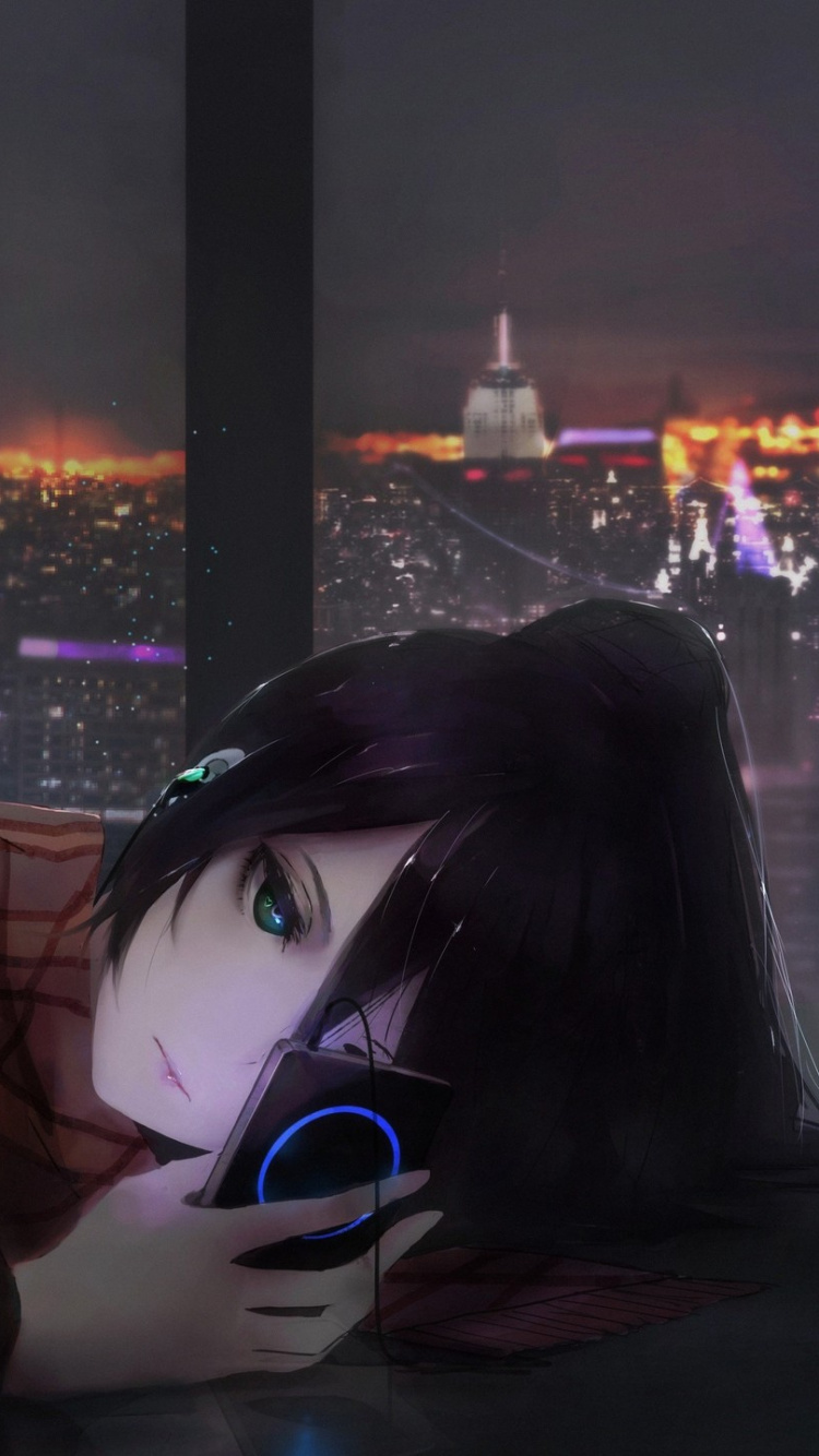 Femme en Veste Marron Portant Des Lunettes de Soleil Noires. Wallpaper in 750x1334 Resolution