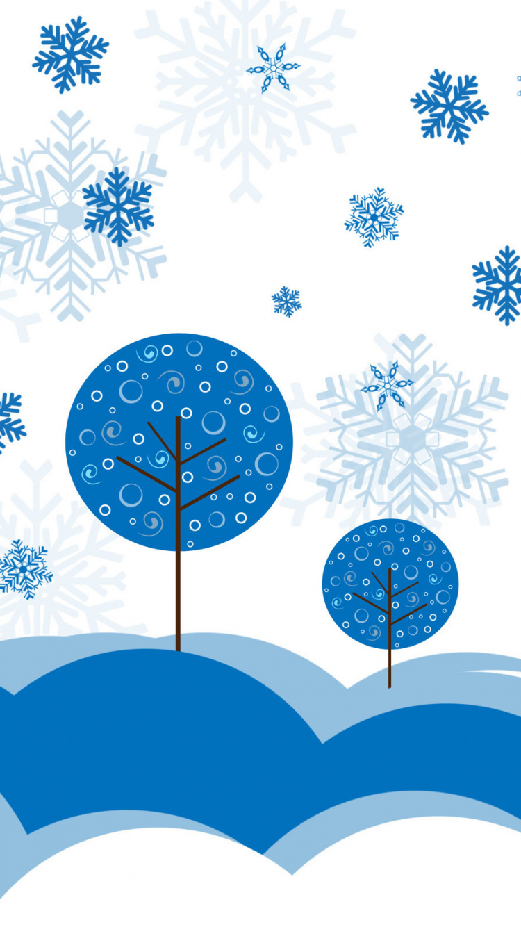 Blue and White Floral Design. Wallpaper in 750x1334 Resolution