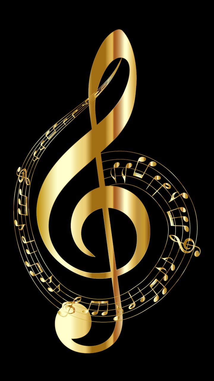 Clave de Sol de Oro, Clave de Sol, Nota Musical, Piano, Melodía. Wallpaper in 720x1280 Resolution