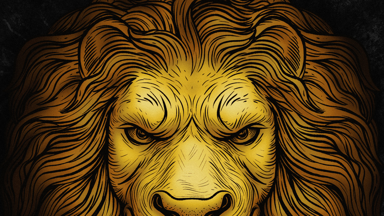 Head, Lion, Visual Arts, Painting, Carnivores. Wallpaper in 1280x720 Resolution