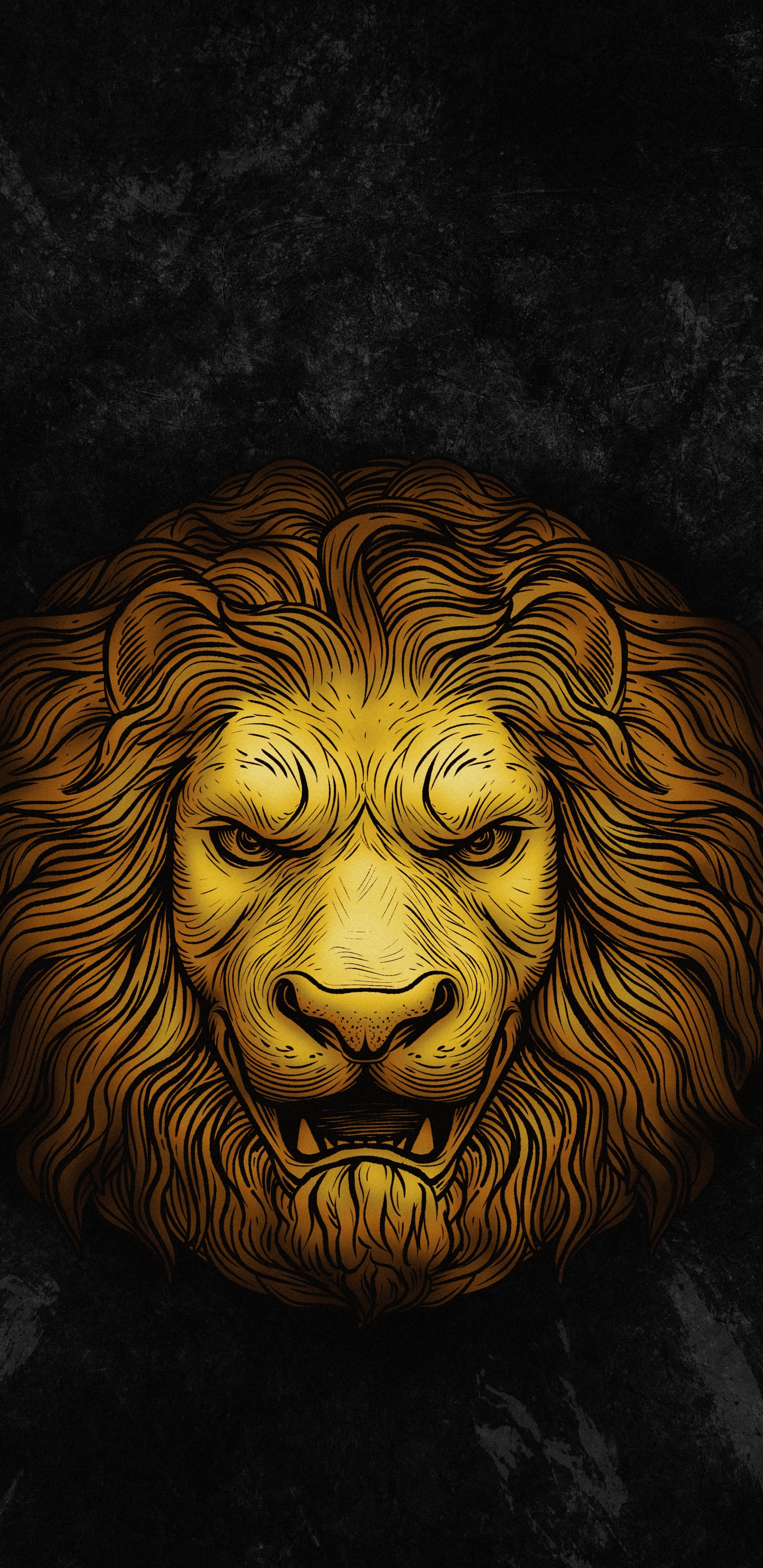 Head, Lion, Visual Arts, Painting, Carnivores. Wallpaper in 1440x2960 Resolution