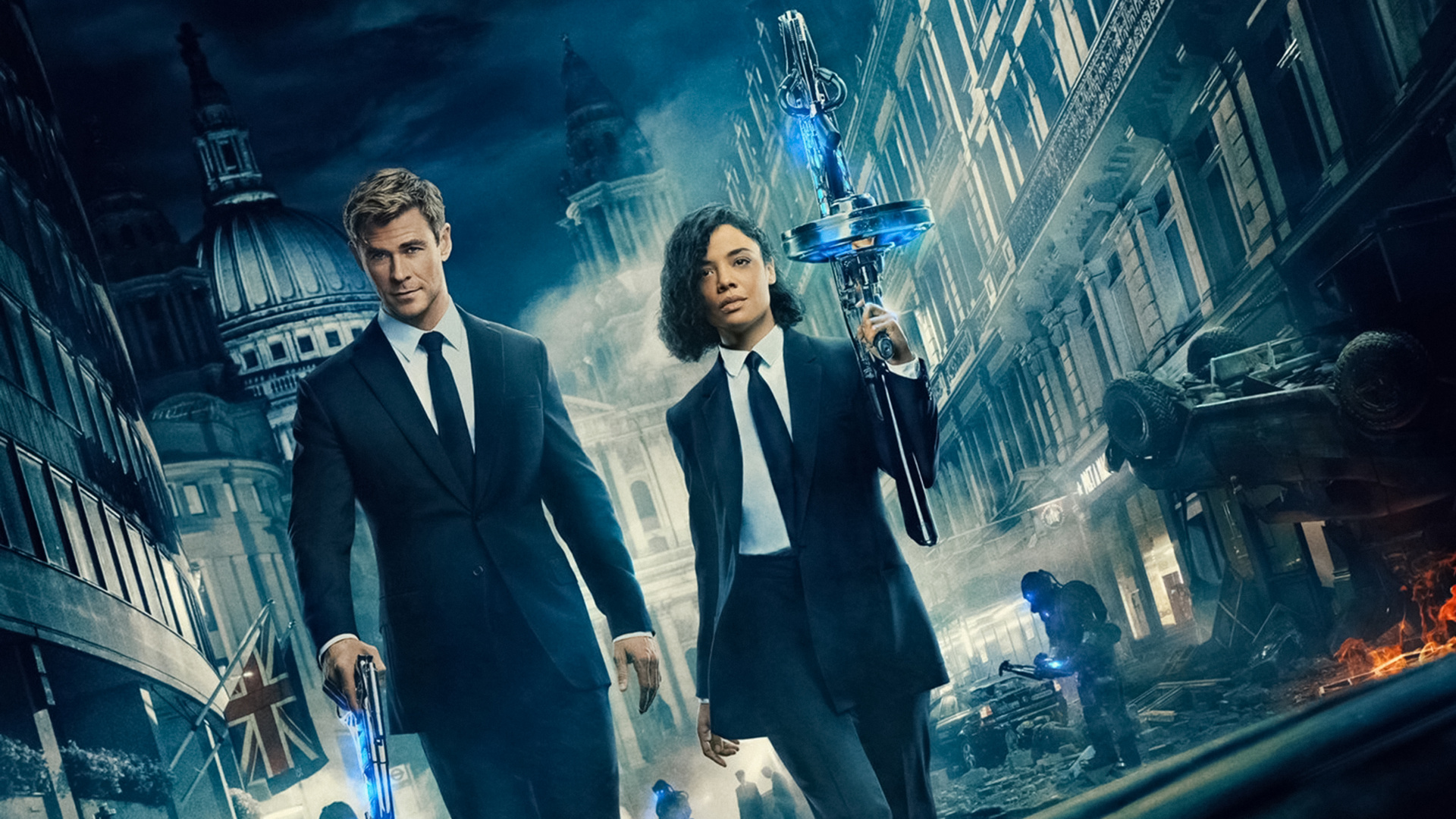 Man in Black Suit Jacket Standing Beside Woman in Black Blazer. Wallpaper in 1920x1080 Resolution