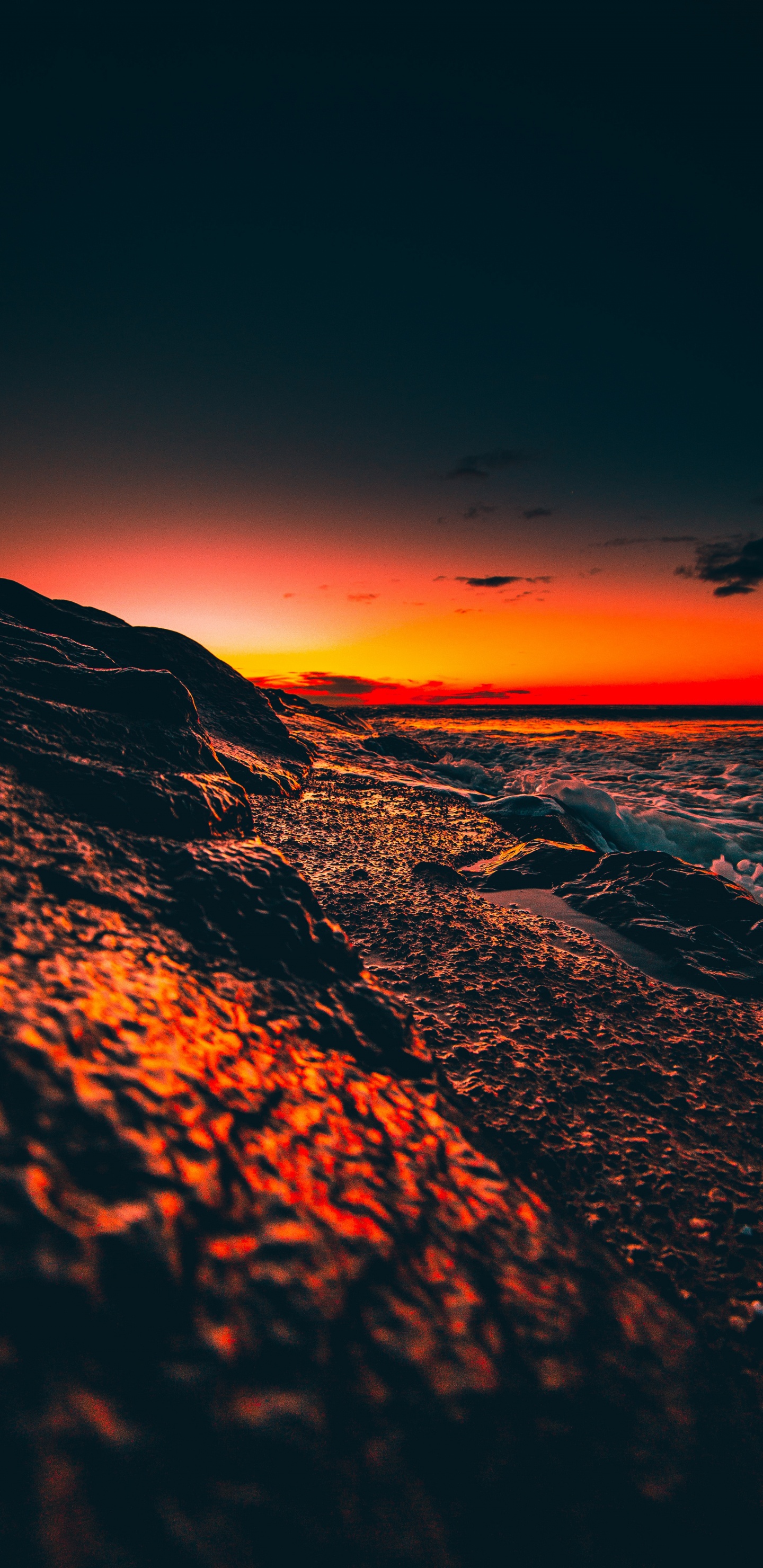 Sunset, Sunrise, Horizon, Afterglow, Nature. Wallpaper in 1440x2960 Resolution