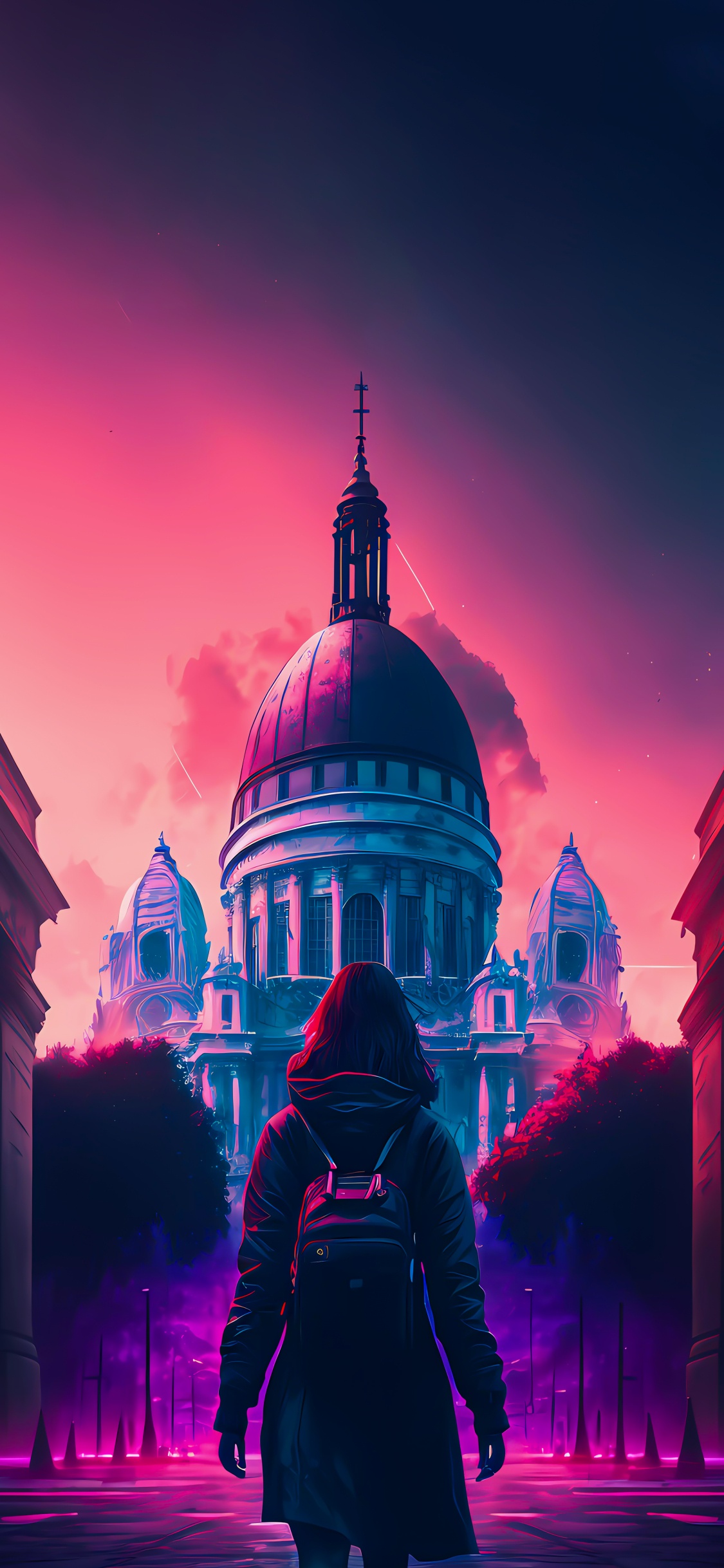 L'intelligence Artificielle, Smartphone, Purple, Pink, Red. Wallpaper in 1125x2436 Resolution