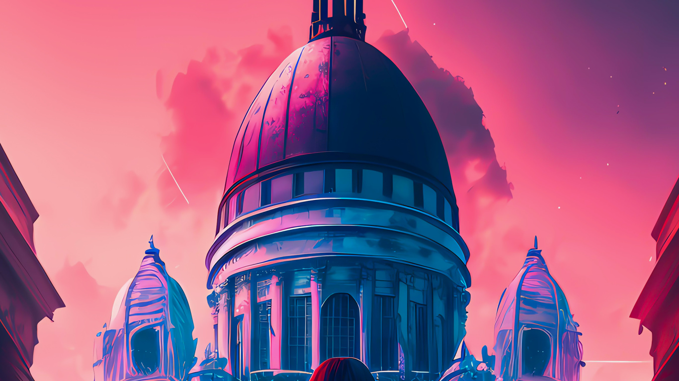 L'intelligence Artificielle, Smartphone, Purple, Pink, Red. Wallpaper in 1366x768 Resolution