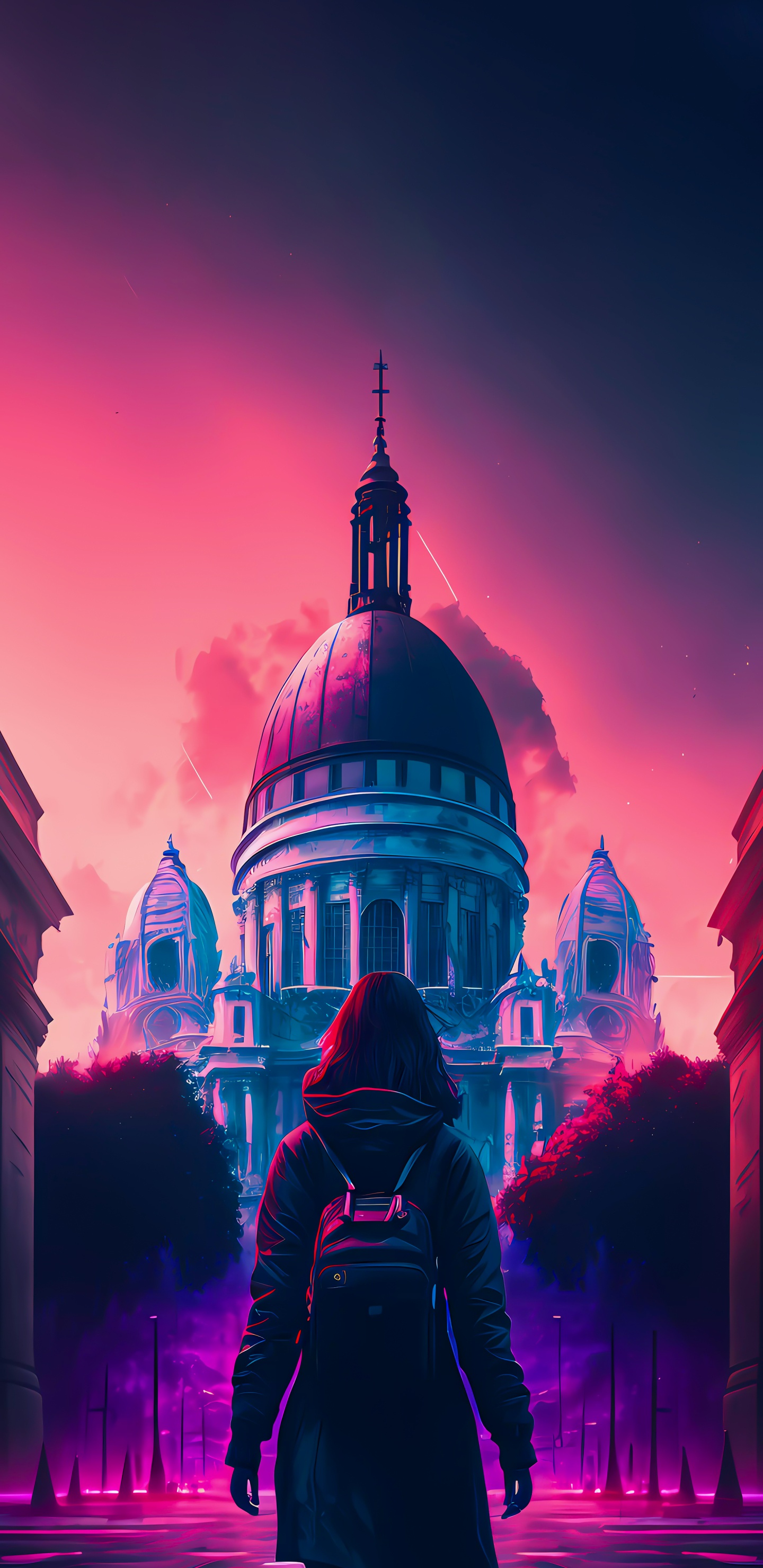 L'intelligence Artificielle, Smartphone, Purple, Pink, Red. Wallpaper in 1440x2960 Resolution