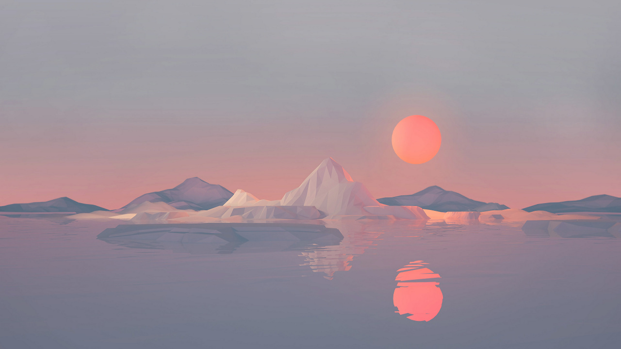 Low-poly, Tablet, Wasser, Atmosphäre, Ökoregion. Wallpaper in 1280x720 Resolution