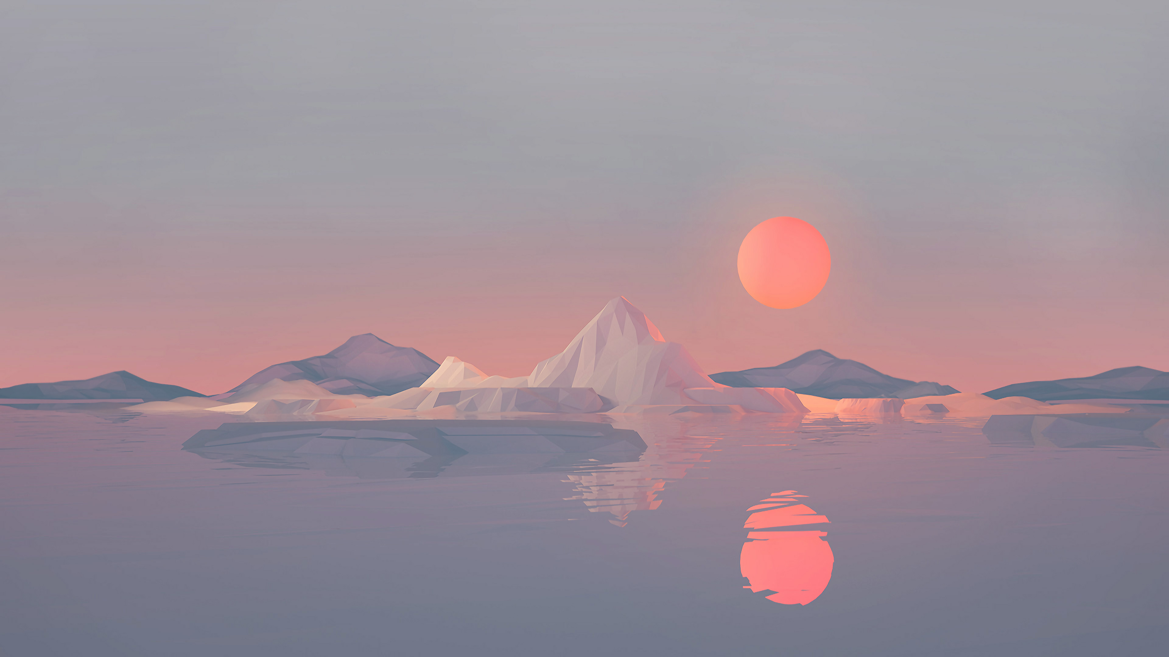 Low-poly, Tablet, Wasser, Atmosphäre, Ökoregion. Wallpaper in 3840x2160 Resolution