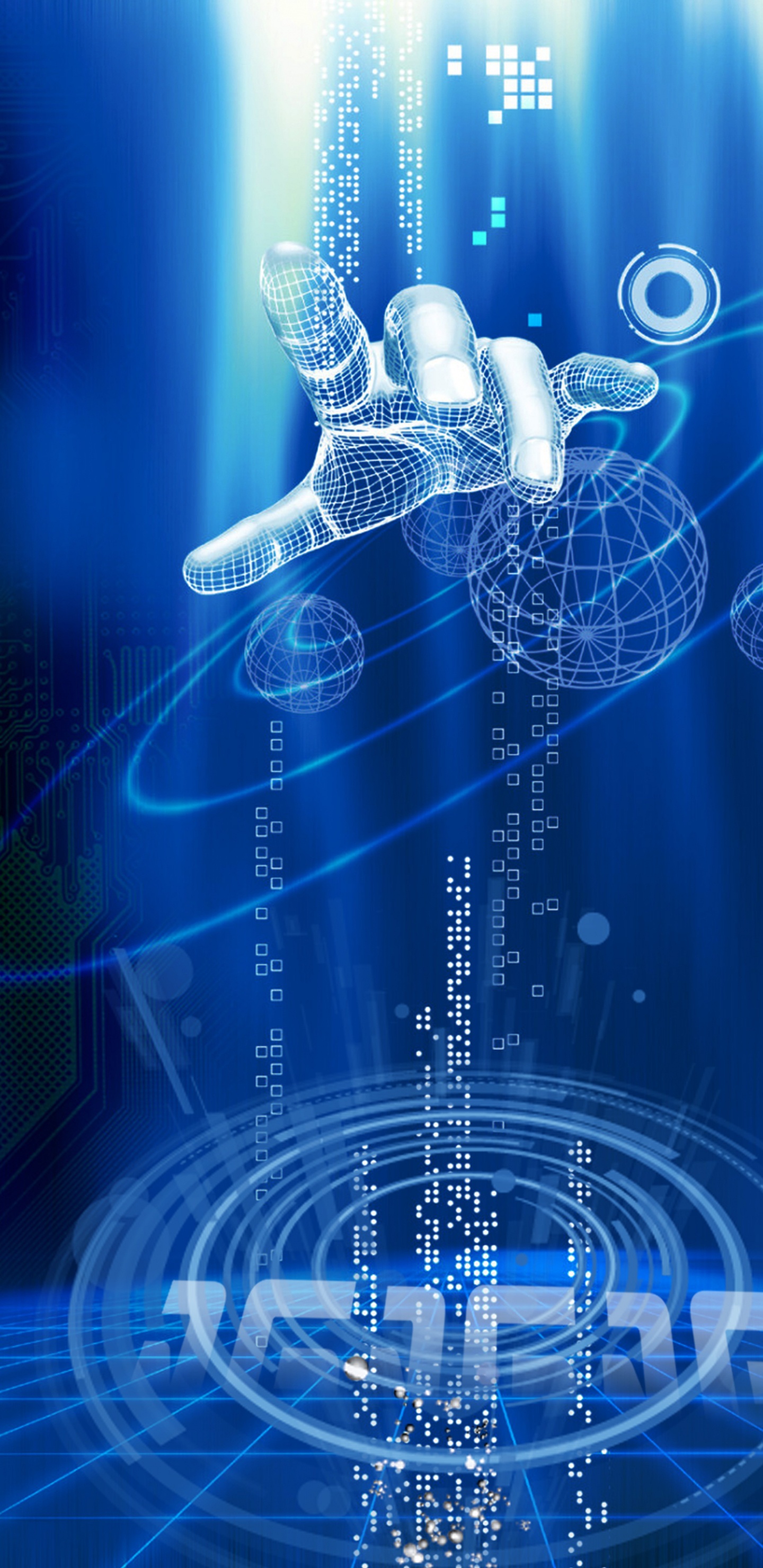 Blue and White Light Illustration. Wallpaper in 1440x2960 Resolution