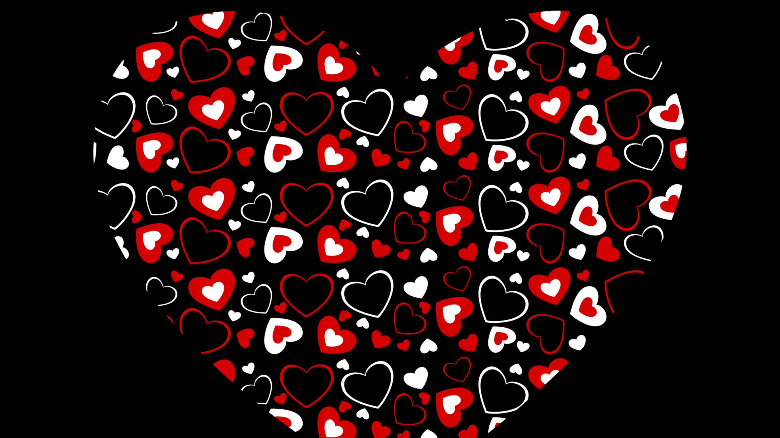 Coraz, Rojo, Amor, Patrón, Diseño. Wallpaper in 2560x1440 Resolution