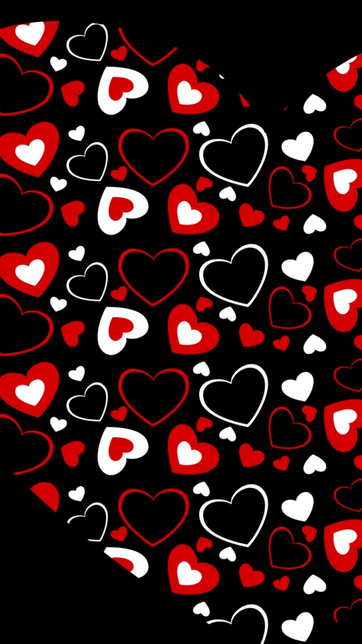 Coraz, Rojo, Amor, Patrón, Diseño. Wallpaper in 720x1280 Resolution