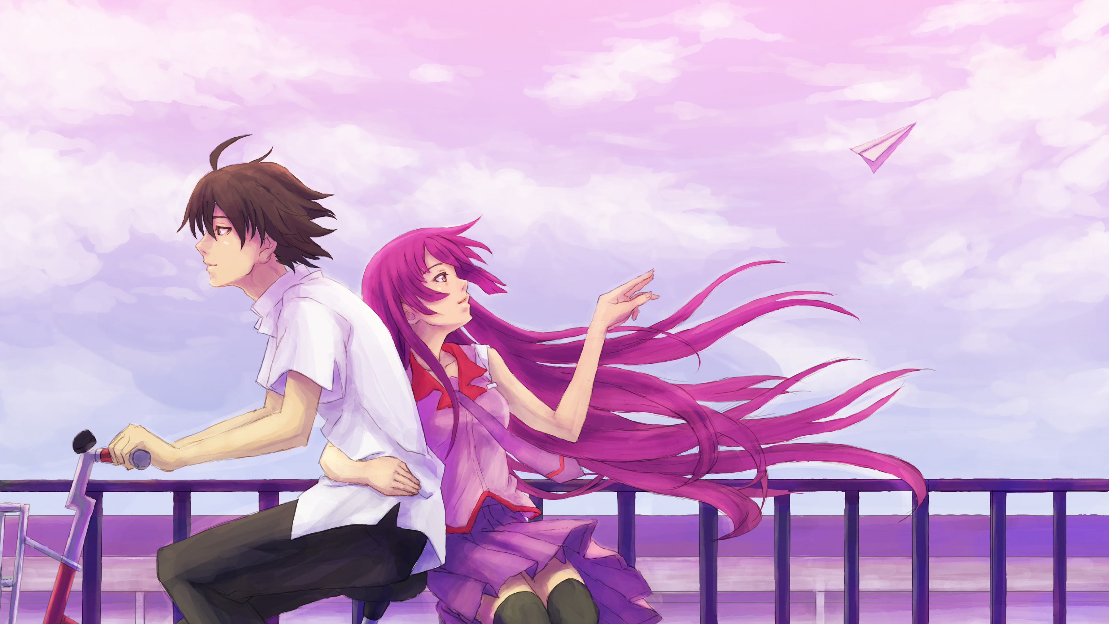 Woman in White T-shirt and Black Pants Sitting on Brown Wooden Bench. Wallpaper in 3840x2160 Resolution