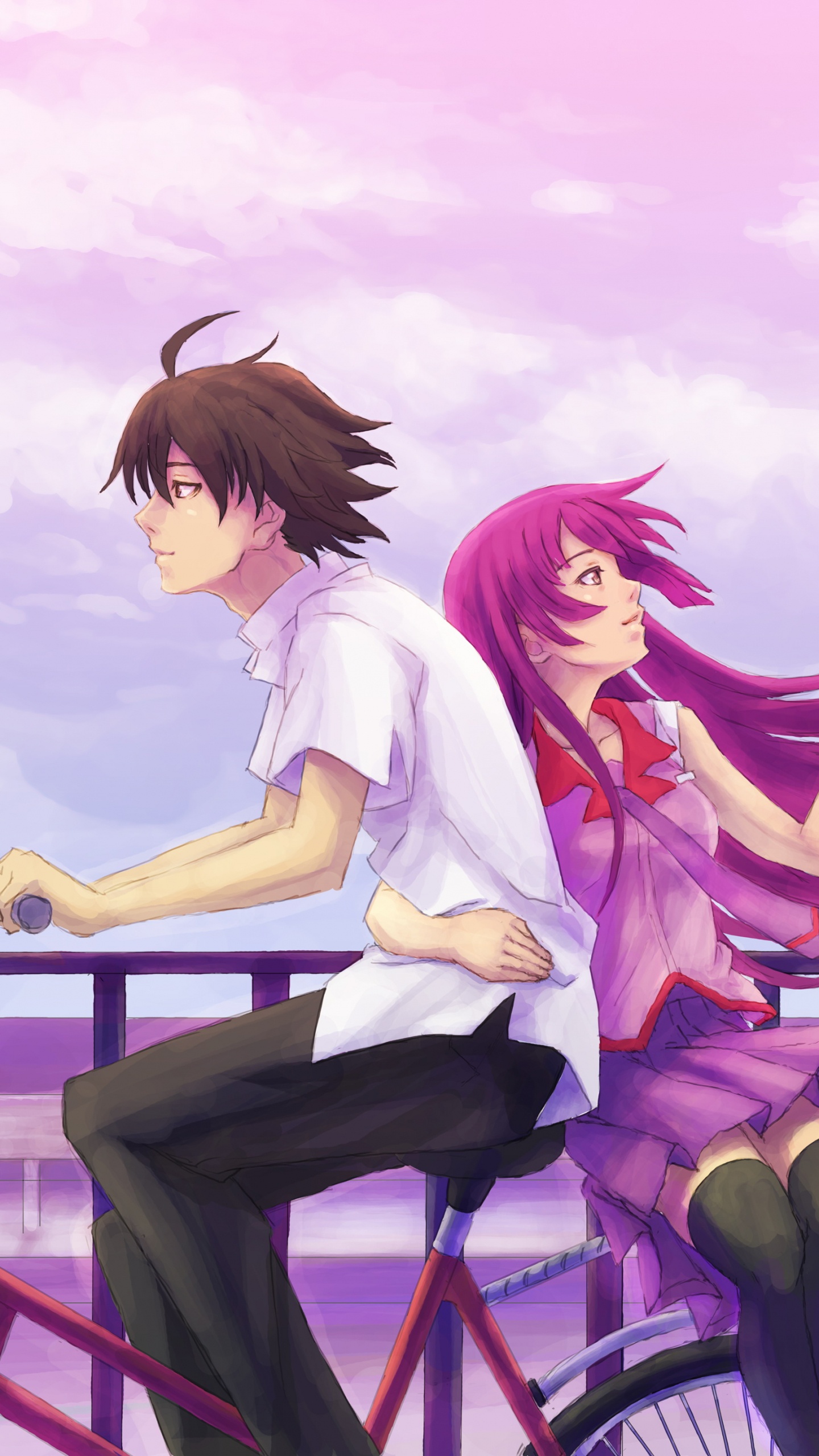 Frau in Weißem T-Shirt Und Schwarzer Hose Sitzt Auf Brauner Holzbank. Wallpaper in 1440x2560 Resolution