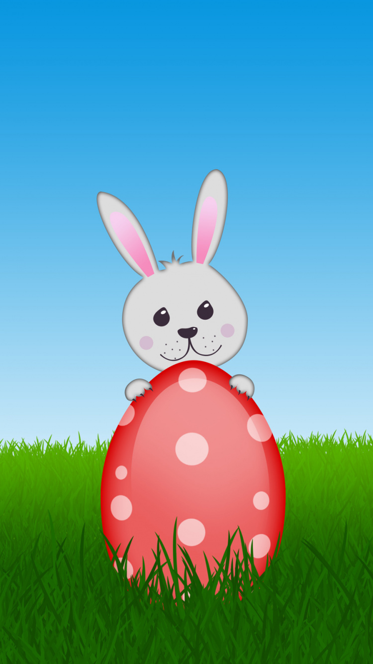 Gras, Osterhase, Osterei, Ostern, Kaninchen. Wallpaper in 750x1334 Resolution