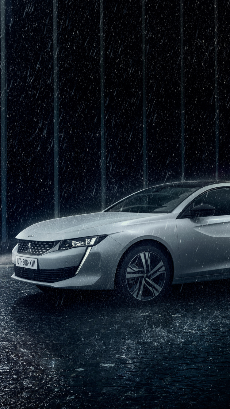 Silbernes Mercedes Benz Coupé Unterwegs. Wallpaper in 750x1334 Resolution