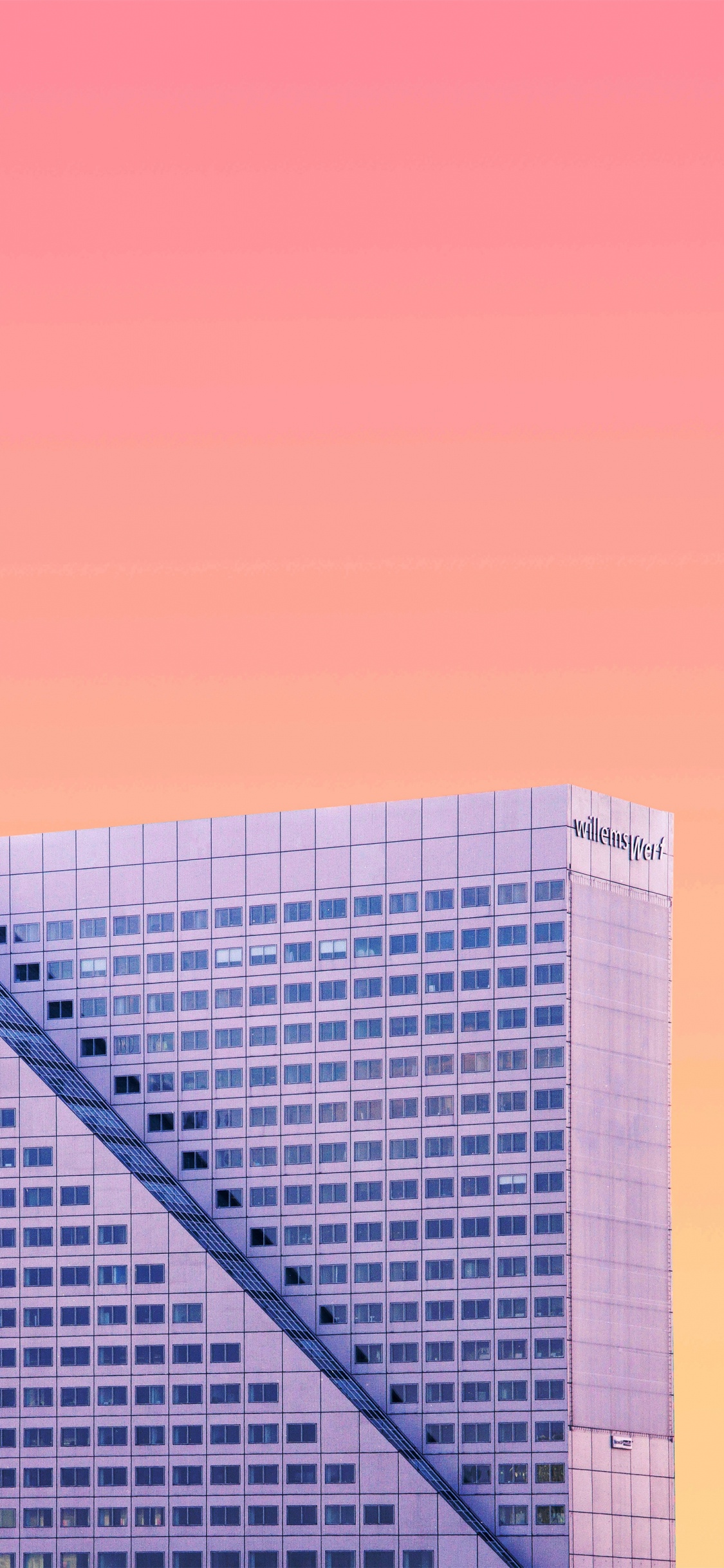 Download 1125x2436 Wallpaper Building, Rectangle, Slope, Triangle, Violet Building, Rectangle, Slope, Triangle, Violet. Wallpaper in 1125x2436 Resolution