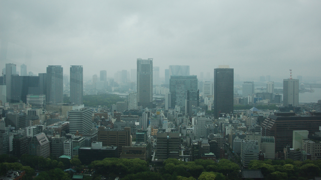 City Buildings Under White Sky During Daytime. Wallpaper in 1366x768 Resolution