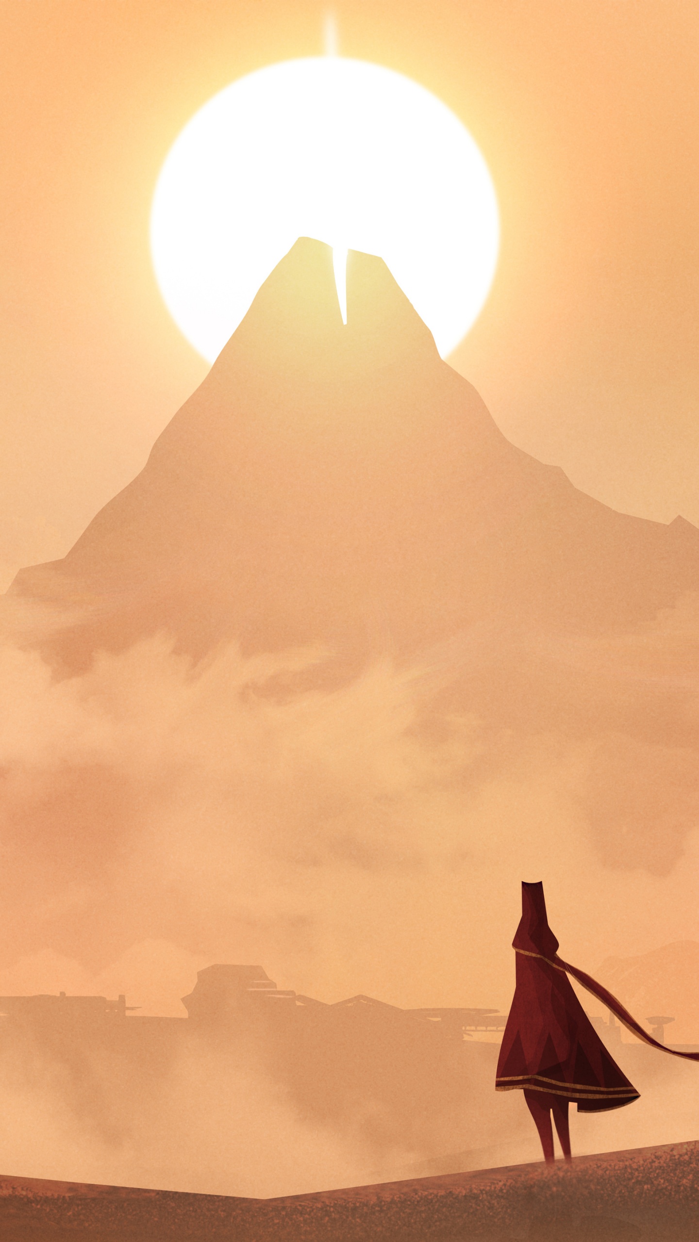 Silhouette of Mountain During Daytime. Wallpaper in 1440x2560 Resolution