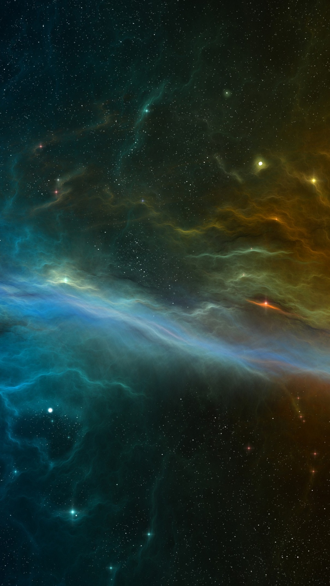 Blaue Und Braune Galaxieillustration. Wallpaper in 1080x1920 Resolution