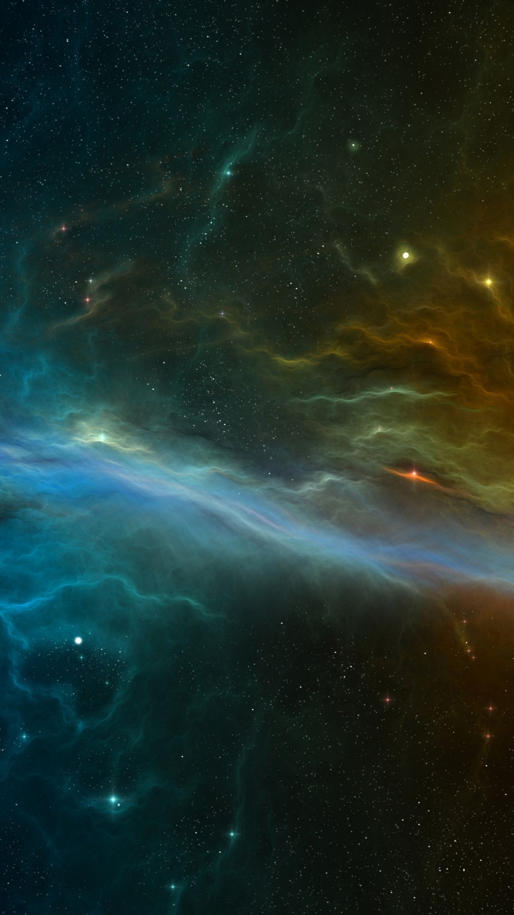 Blaue Und Braune Galaxieillustration. Wallpaper in 720x1280 Resolution